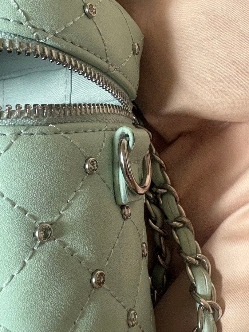 Darich キルティングビジュースクエアミニバッグ ミント