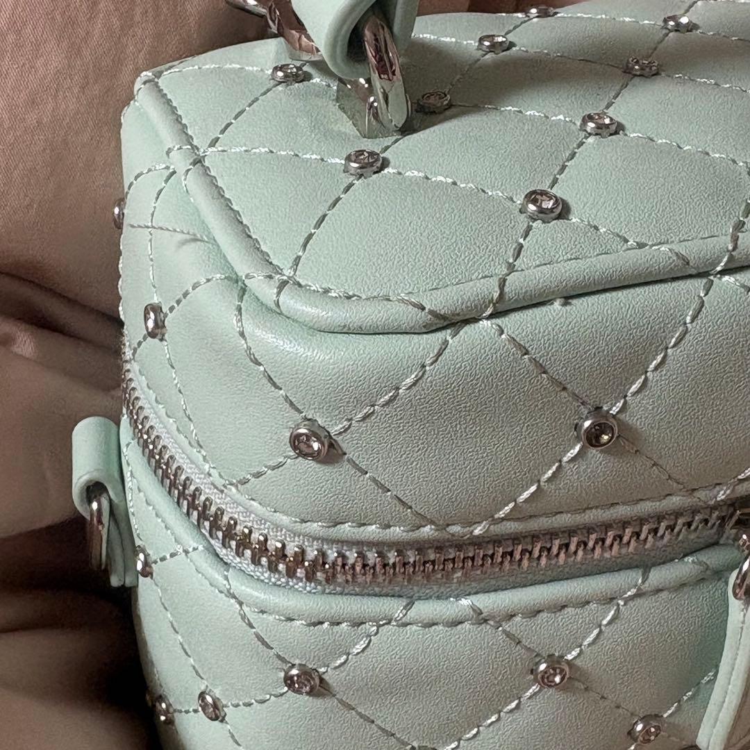 Darich キルティングビジュースクエアミニバッグ ミント