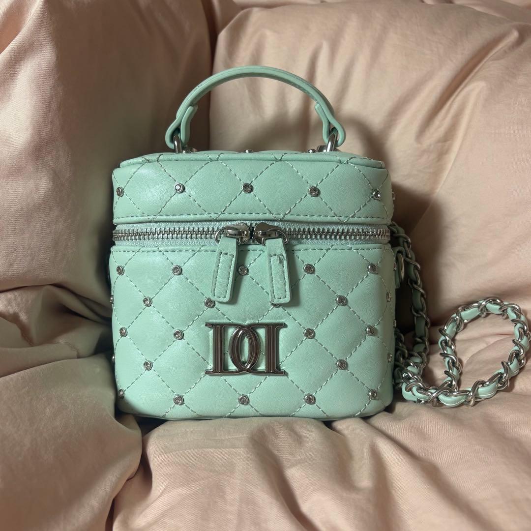 Darich キルティングビジュースクエアミニバッグ ミント