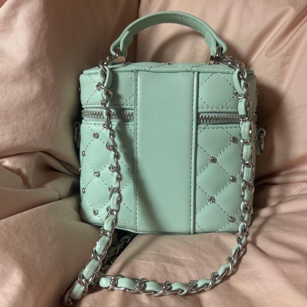 Darich キルティングビジュースクエアミニバッグ ミント