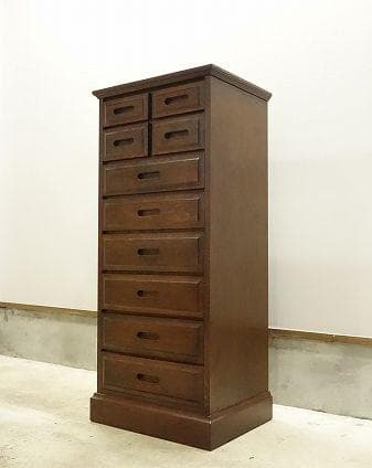 旭川民芸家具 タンス 引出し 8段 チェスト 整理箪笥 スリムチェスト 天然木