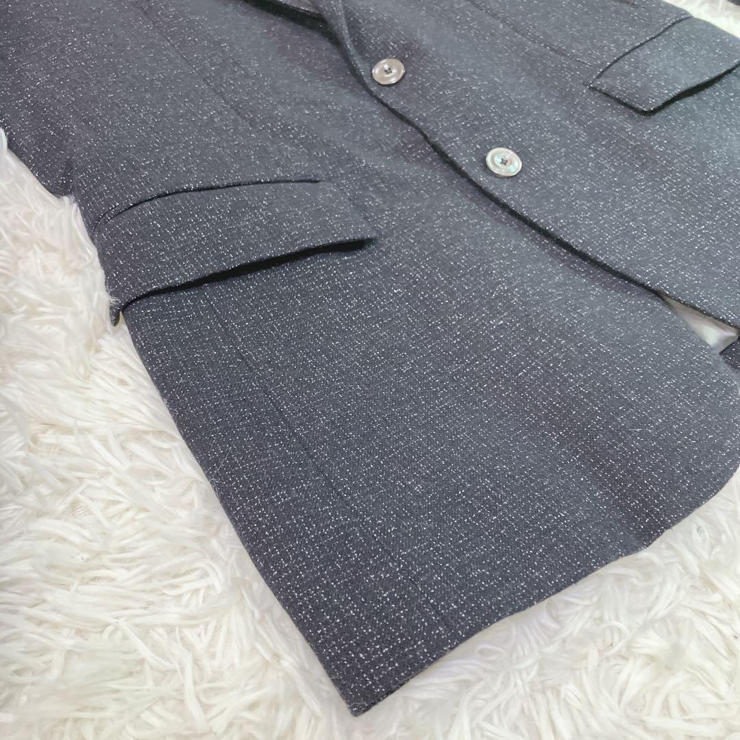 【極美品】EPOCA UOMO テーラードジャケット ウール混 ダークグレー　L