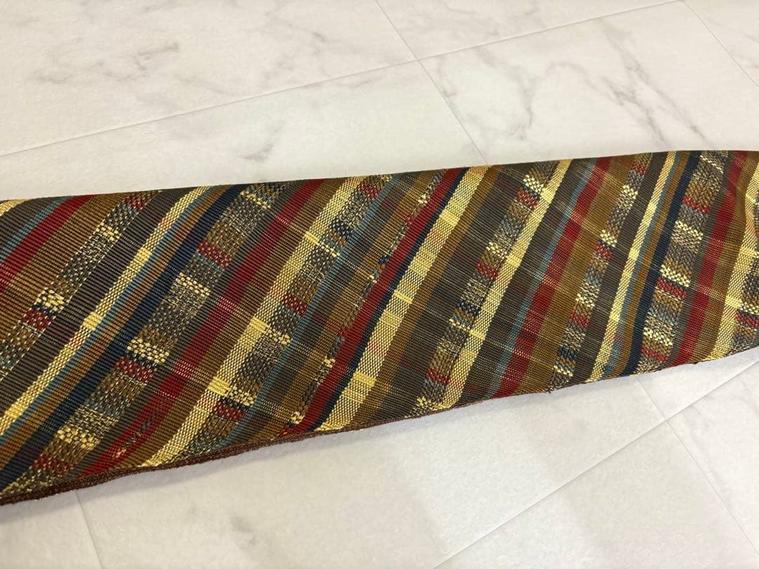 袋帯 全通 組織 西陣 ひなや 変わり間道 金糸 チェック柄 逸品