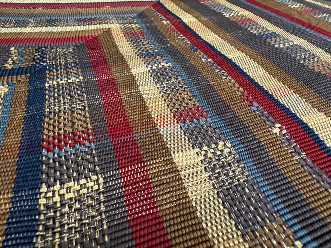 袋帯 全通 組織 西陣 ひなや 変わり間道 金糸 チェック柄 逸品