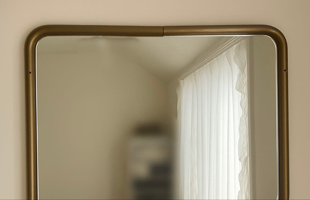 【新品】壁掛け鏡　収納棚付き　アイアン　アンティーク調鏡　ウォールミラー