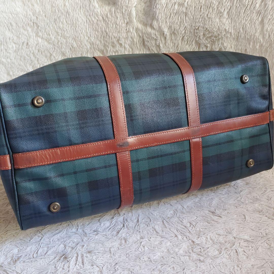 希少 ポロラルフローレン PVC レザー 大容量ボストンバッグ ブラックウォッチ