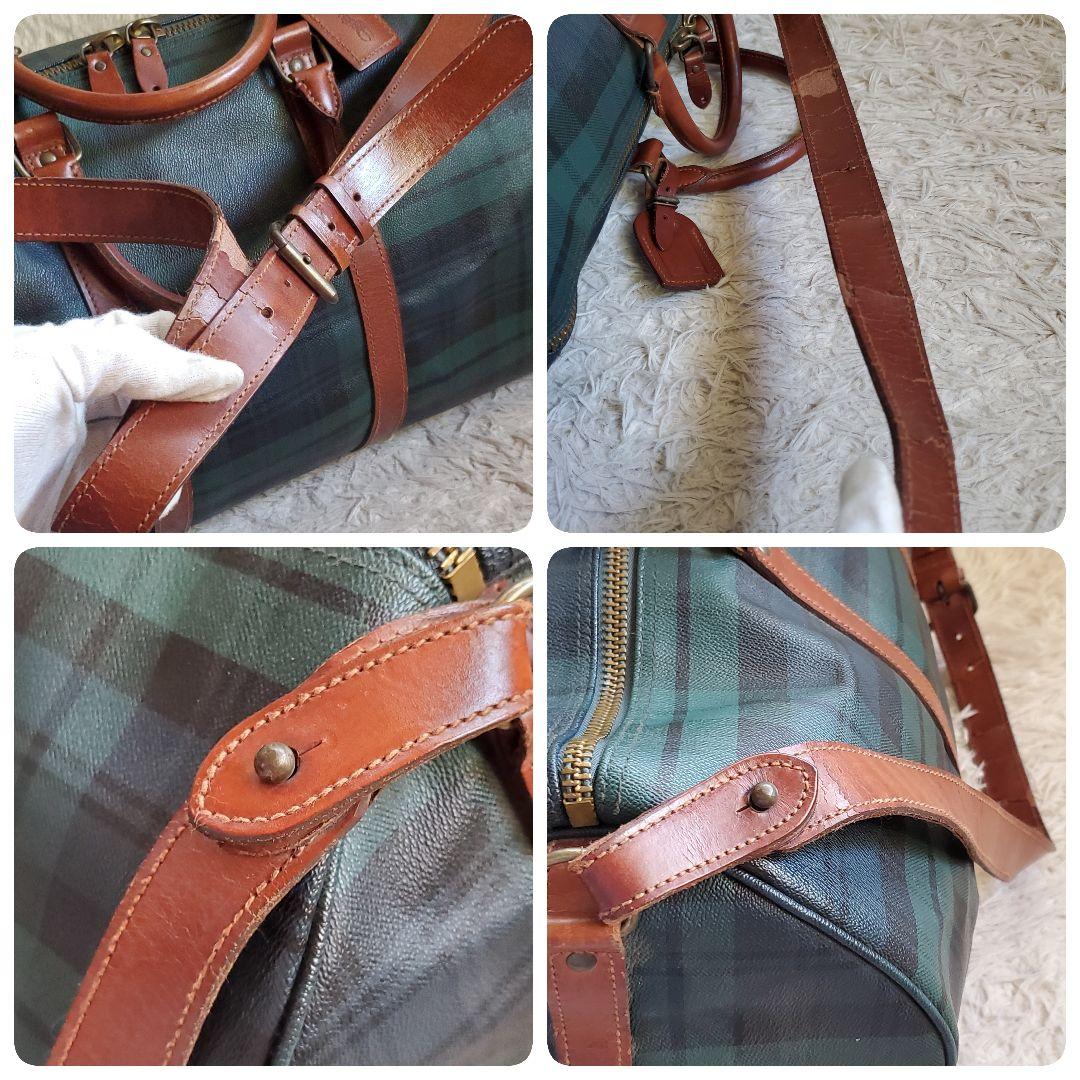 希少 ポロラルフローレン PVC レザー 大容量ボストンバッグ ブラックウォッチ