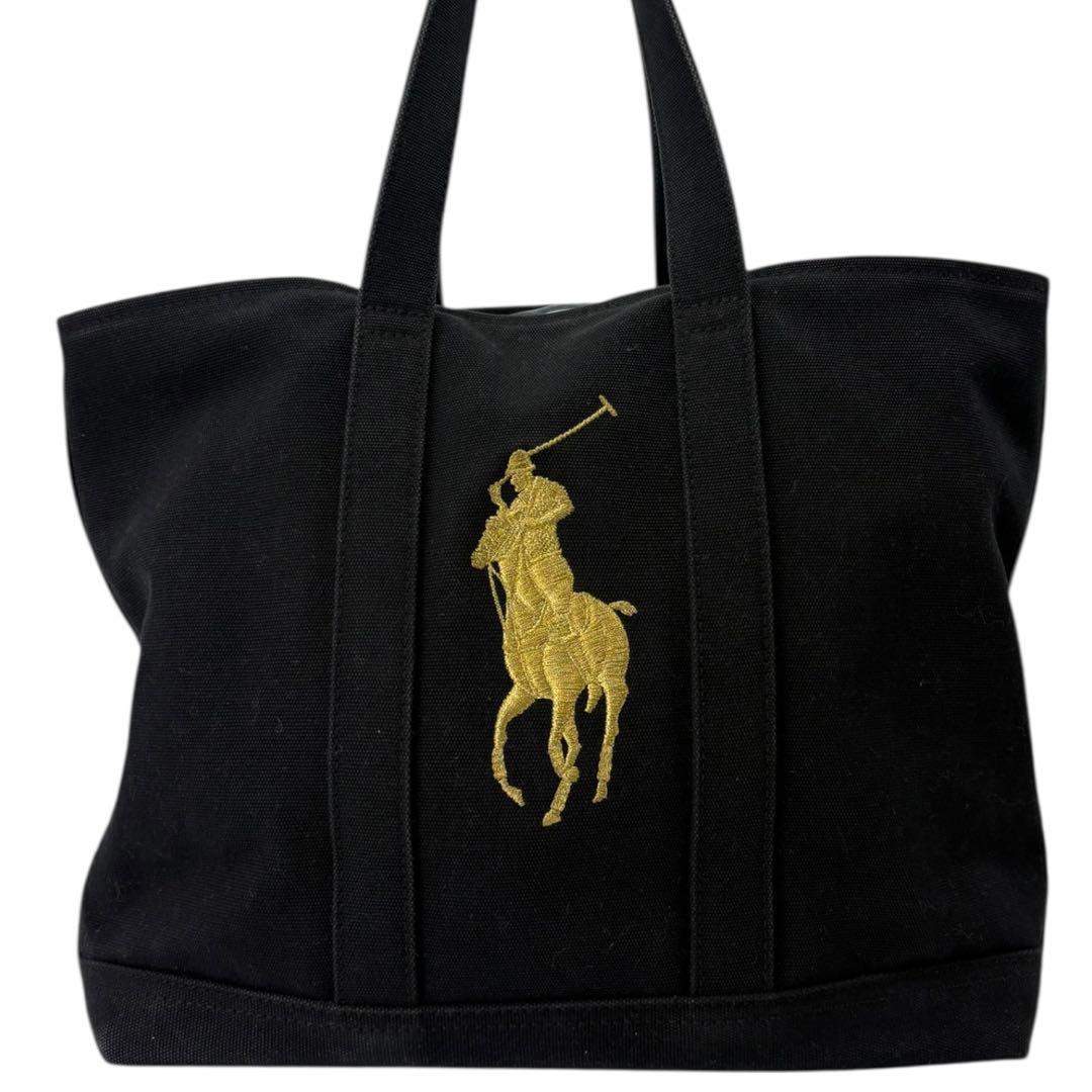 【美品】ラルフローレン トートバッグ　大容量　チャーム　A4可能　肩掛け I