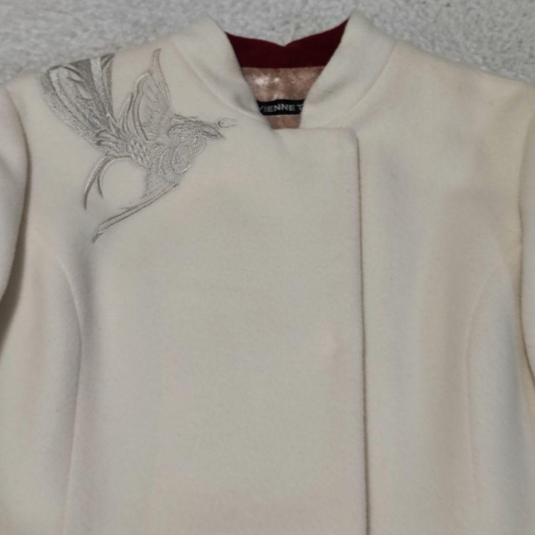 VIVIENNE TAM ヴィヴィアンタム 刺繍入りロングコート　白　サイズ2