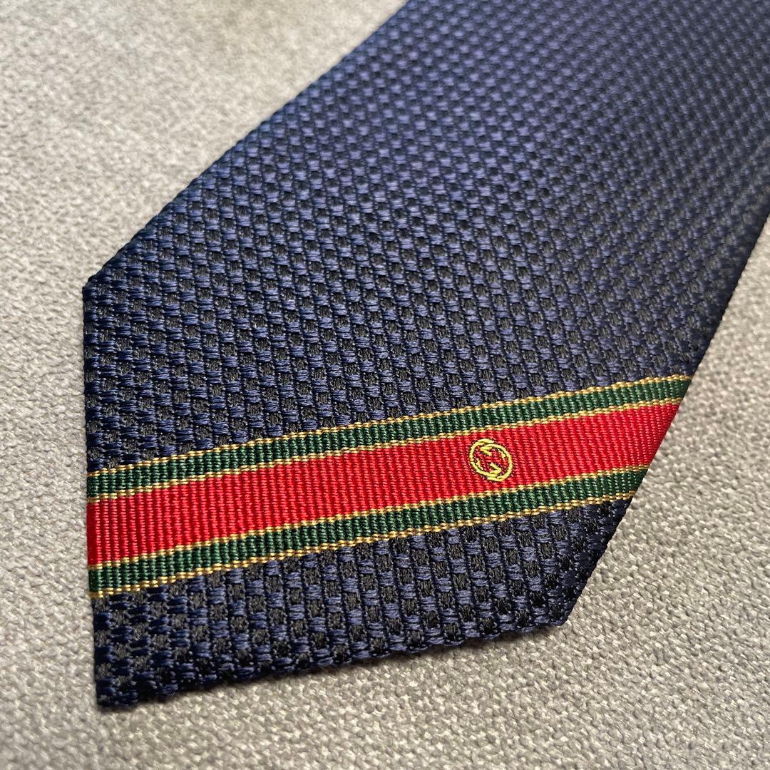 新品未使用タグ付き　GUCCI グッチ　ネクタイ　ネイビー