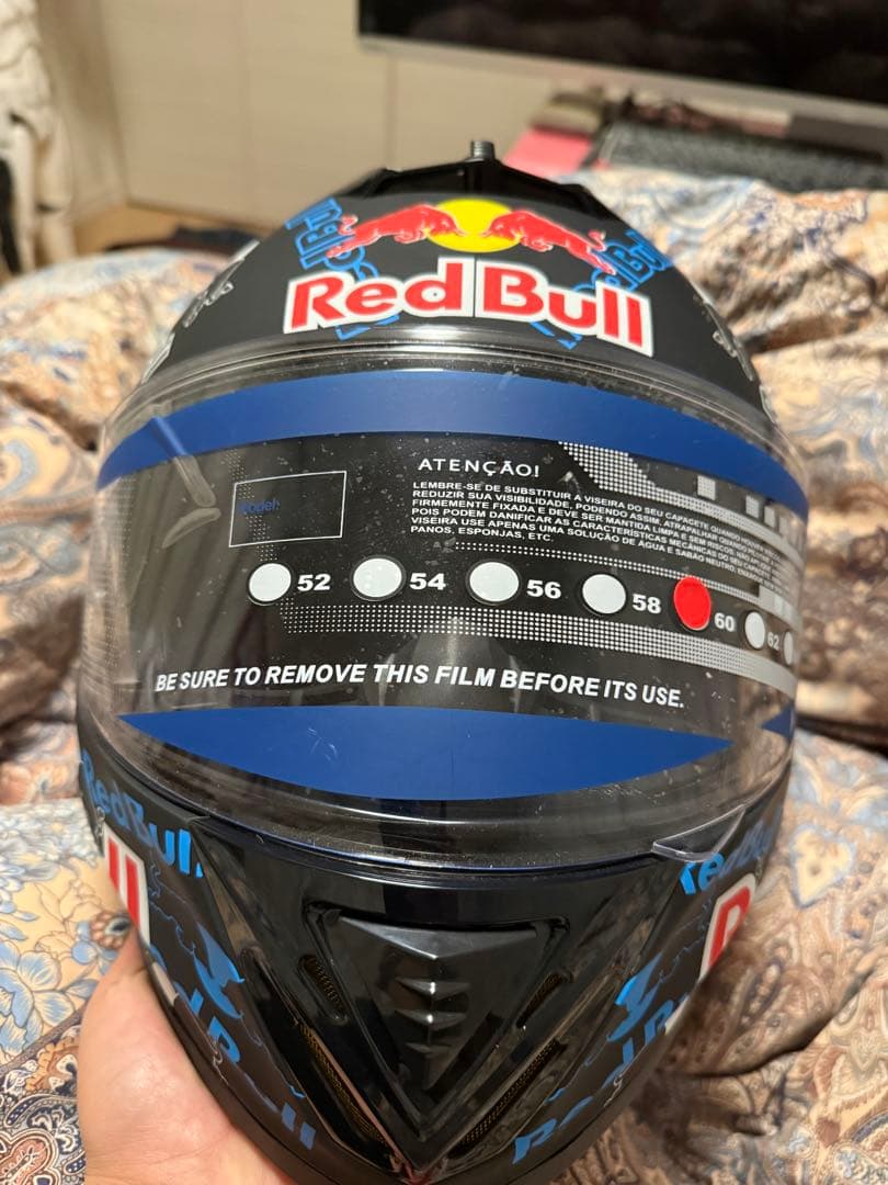 Junjunjun出品Red Bullフルフェイスヘルメット52-60cm