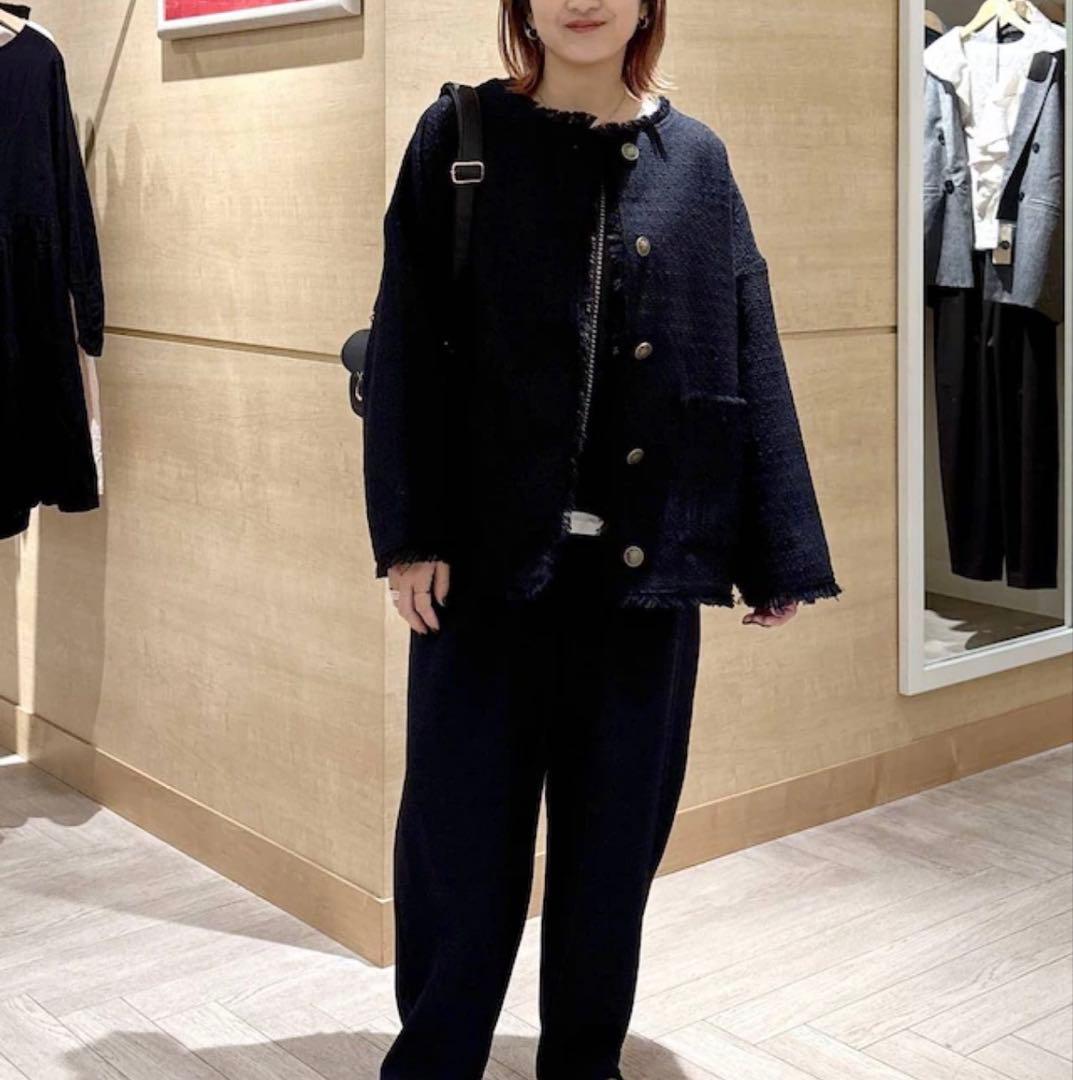 もも♡スタジオクリップ★新品★ドルマンツイードジャケット★ネイビー