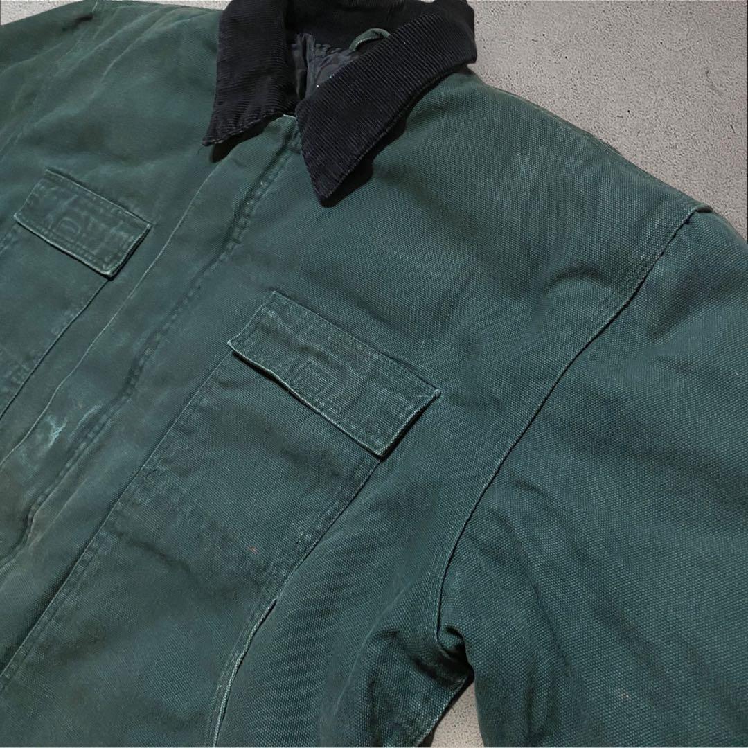【重厚感◎】XLダックジャケットデトロイトグリーン襟コーデュロイトラディショナル