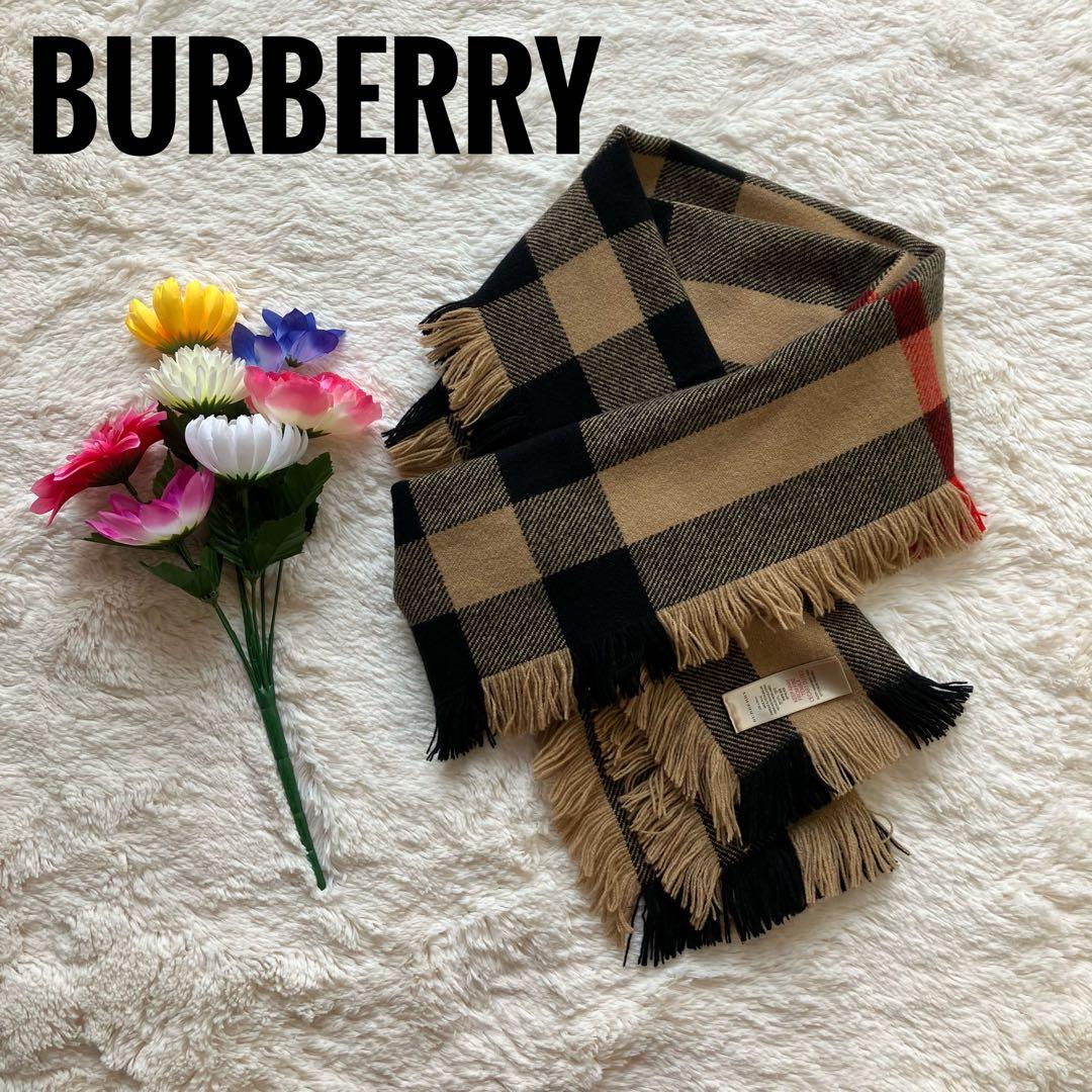 チャイ♪BURBERRY バーバリー スカーフマフラー サイドフリンジ