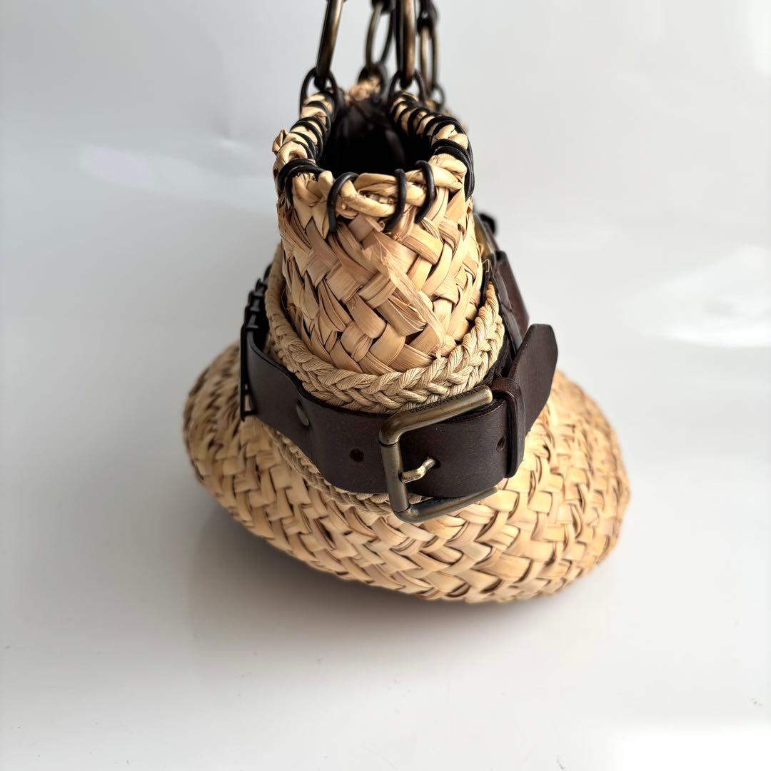 極美品 DOLCE&GABBANA カゴバッグ 籠 レザー ロゴ 希少レア品