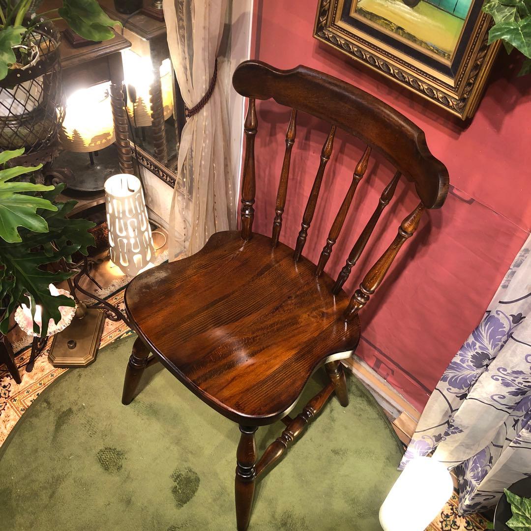 maki 　L３　キツツキマーク ヴィンテージ スピンドルチェア　飛騨産業