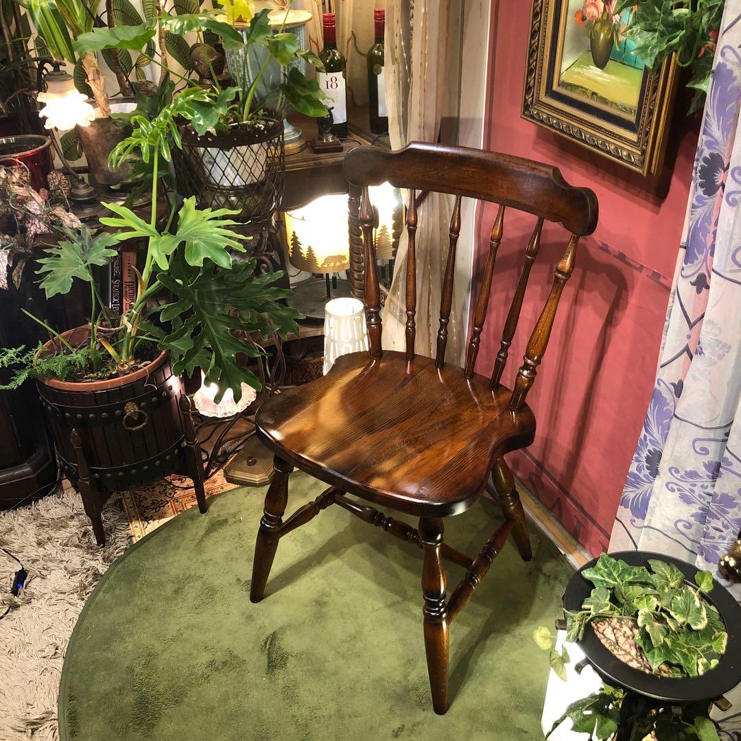 maki 　L３　キツツキマーク ヴィンテージ スピンドルチェア　飛騨産業