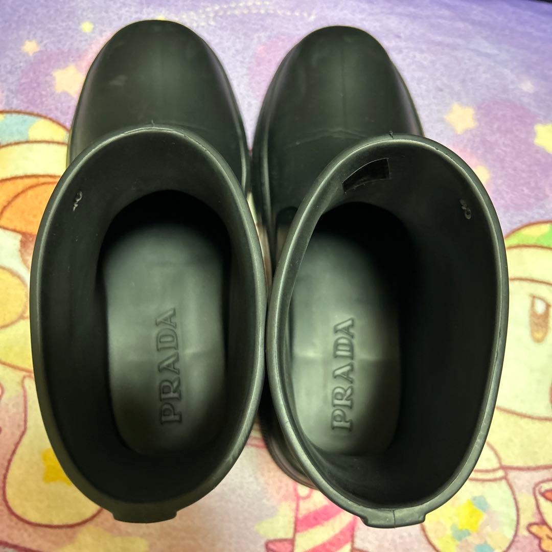 メンズ40男女兼用♦︎PRADA レインブーツ黒♦︎25cm