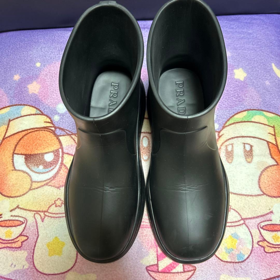メンズ40男女兼用♦︎PRADA レインブーツ黒♦︎25cm