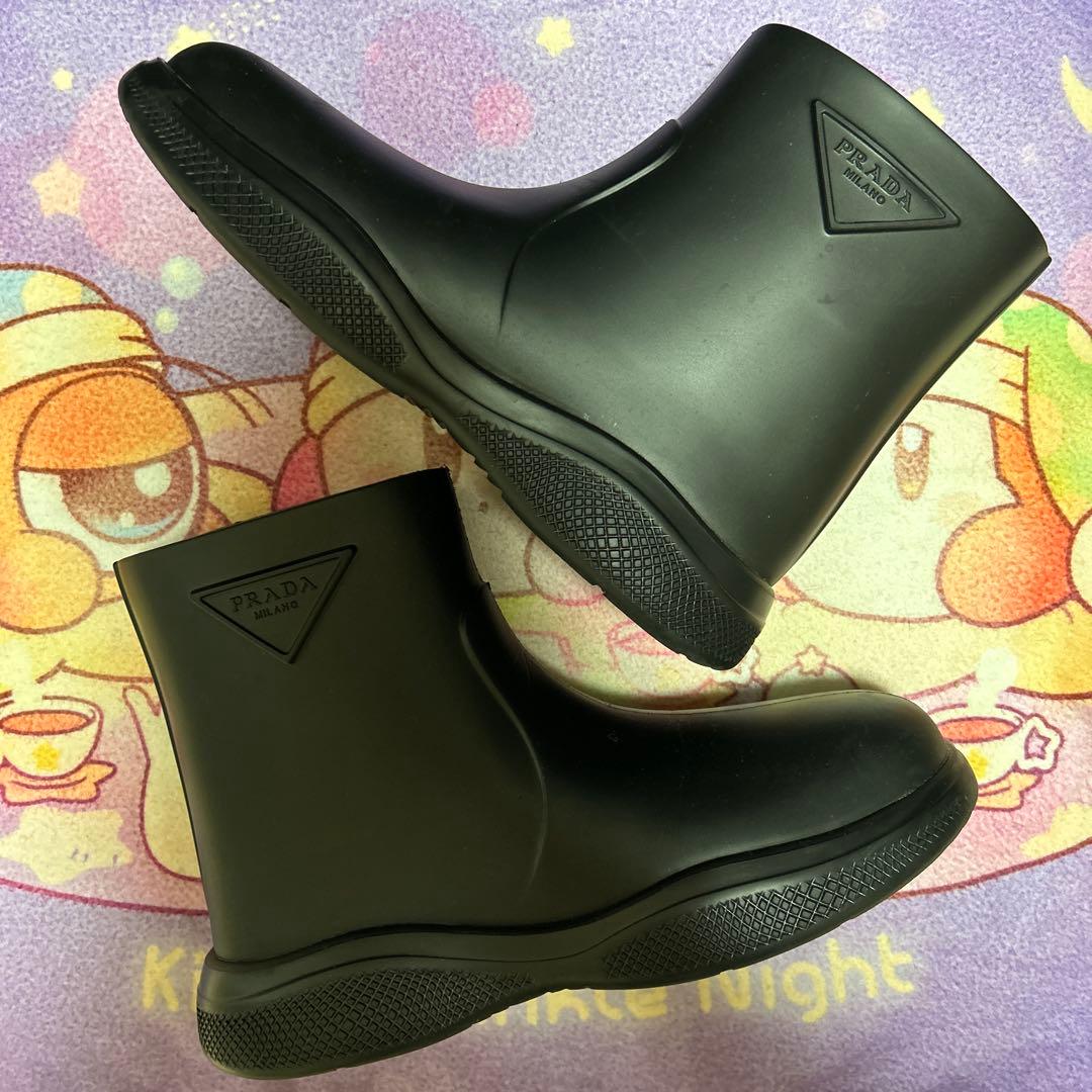 メンズ40男女兼用♦︎PRADA レインブーツ黒♦︎25cm