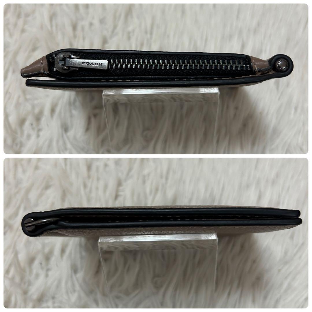 ⭐️未使用級⭐️コーチ マネークリップ 二つ折り財布 小銭入れ付き ブラウン メンズ