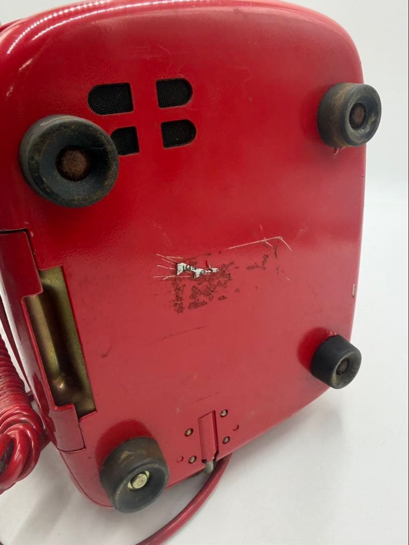 E331　レトロ 赤電話 公衆電話 プッシュ式