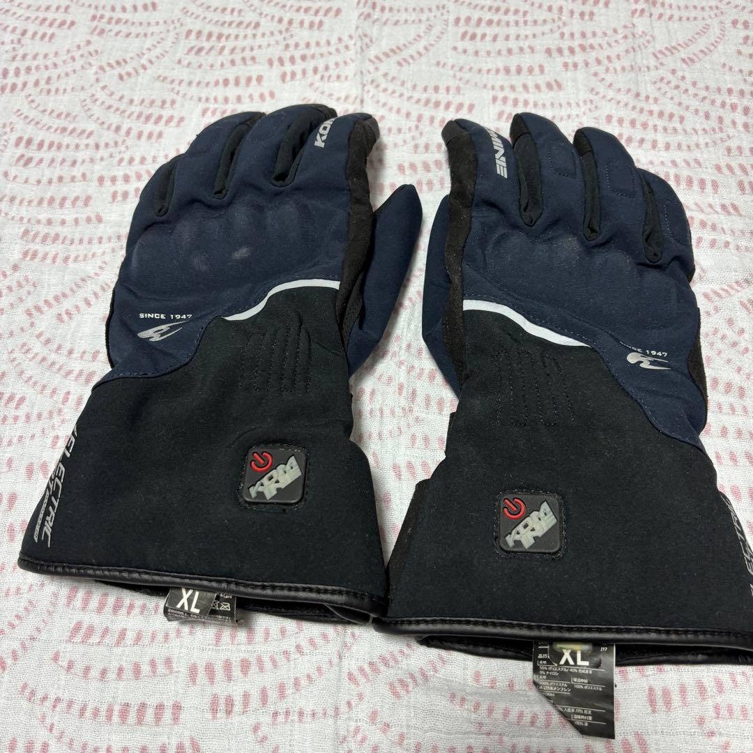 【美品】コミネ EK-217 電熱グローブ XLサイズ★バッテリー・充電器セット