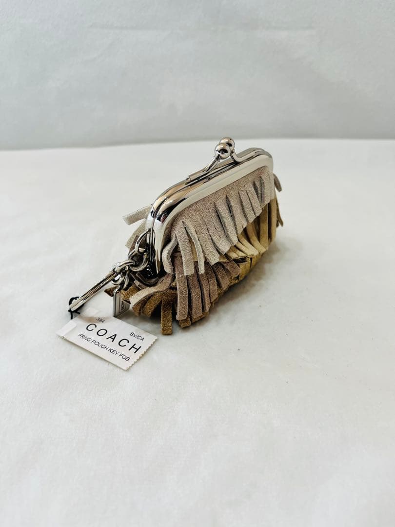 【新品未使用】COACH（コーチ） 「フリンジ ポーチ キーフォブ がま口 財布
