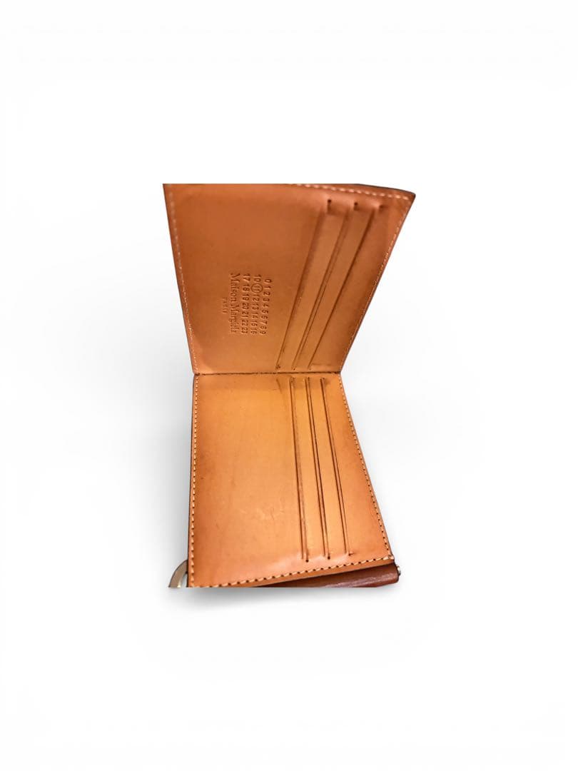 ブラウンレザー二つ折りマネークリップ