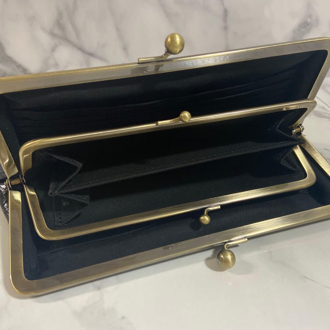 RARA　ハンドメイド本革親子がま口長財布