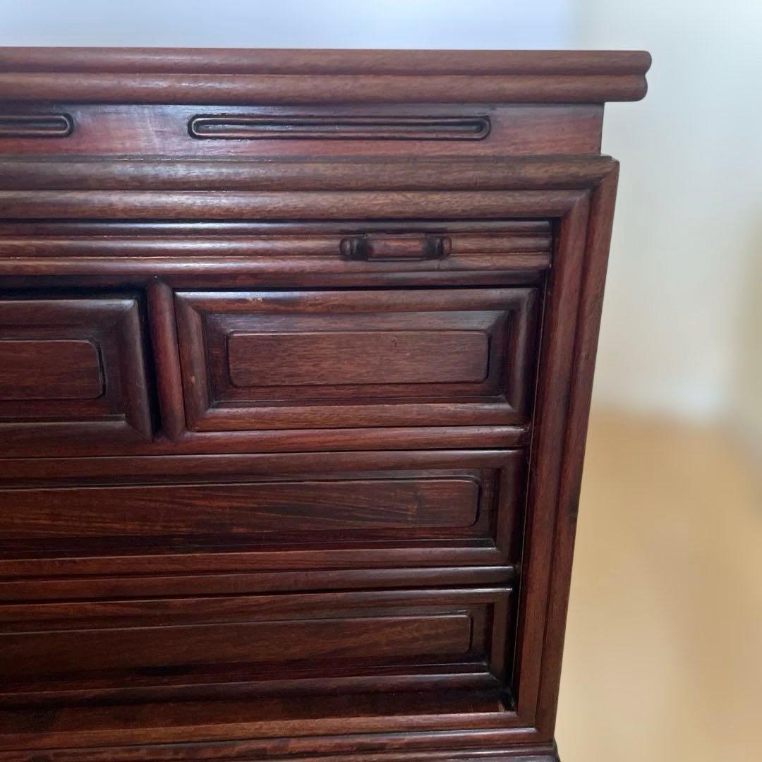 【美品】唐木家具 蛇腹扉•収納付ミニチェスト ヴィンテージ