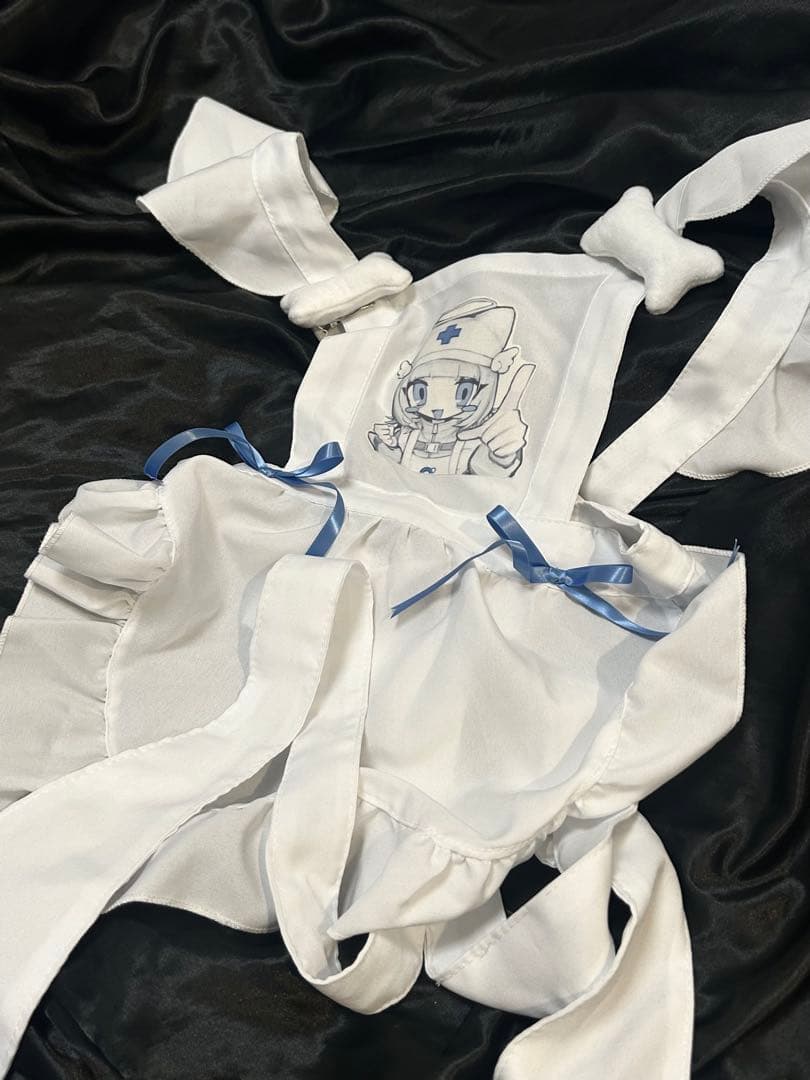 絶対冷度 ぜったいれいど 天使界隈エプロン 水色 青