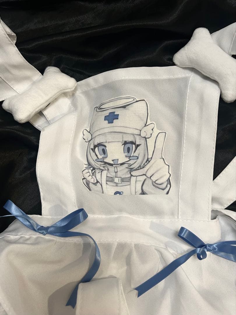 絶対冷度 ぜったいれいど 天使界隈エプロン 水色 青