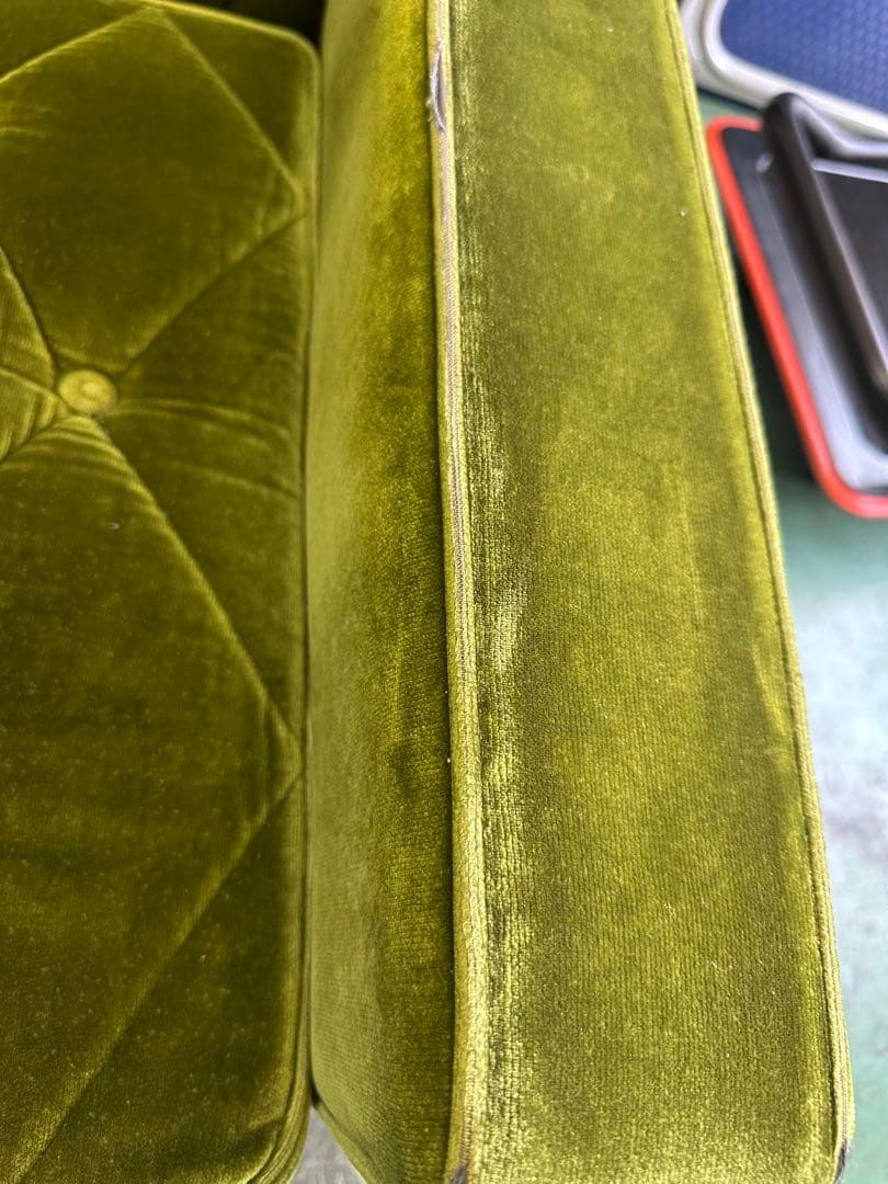 【送料込み】カリモク60 2人掛けソファー モケットグリーン