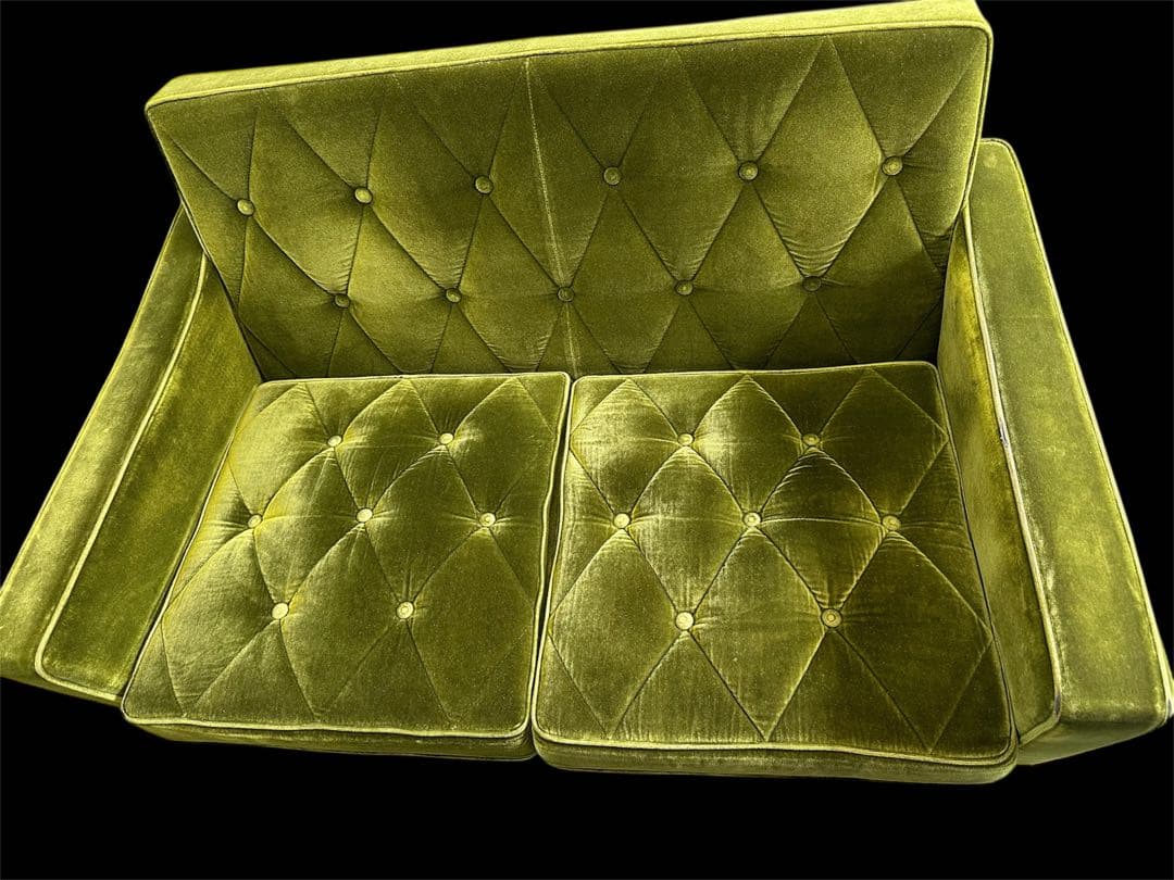 【送料込み】カリモク60 2人掛けソファー モケットグリーン