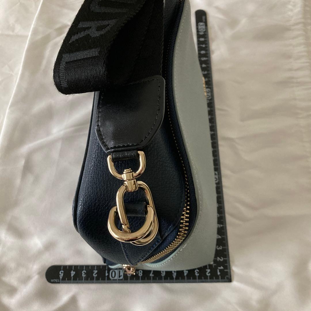 FURLA 本革 ショルダーバッグ ライトブルー/ネイビー