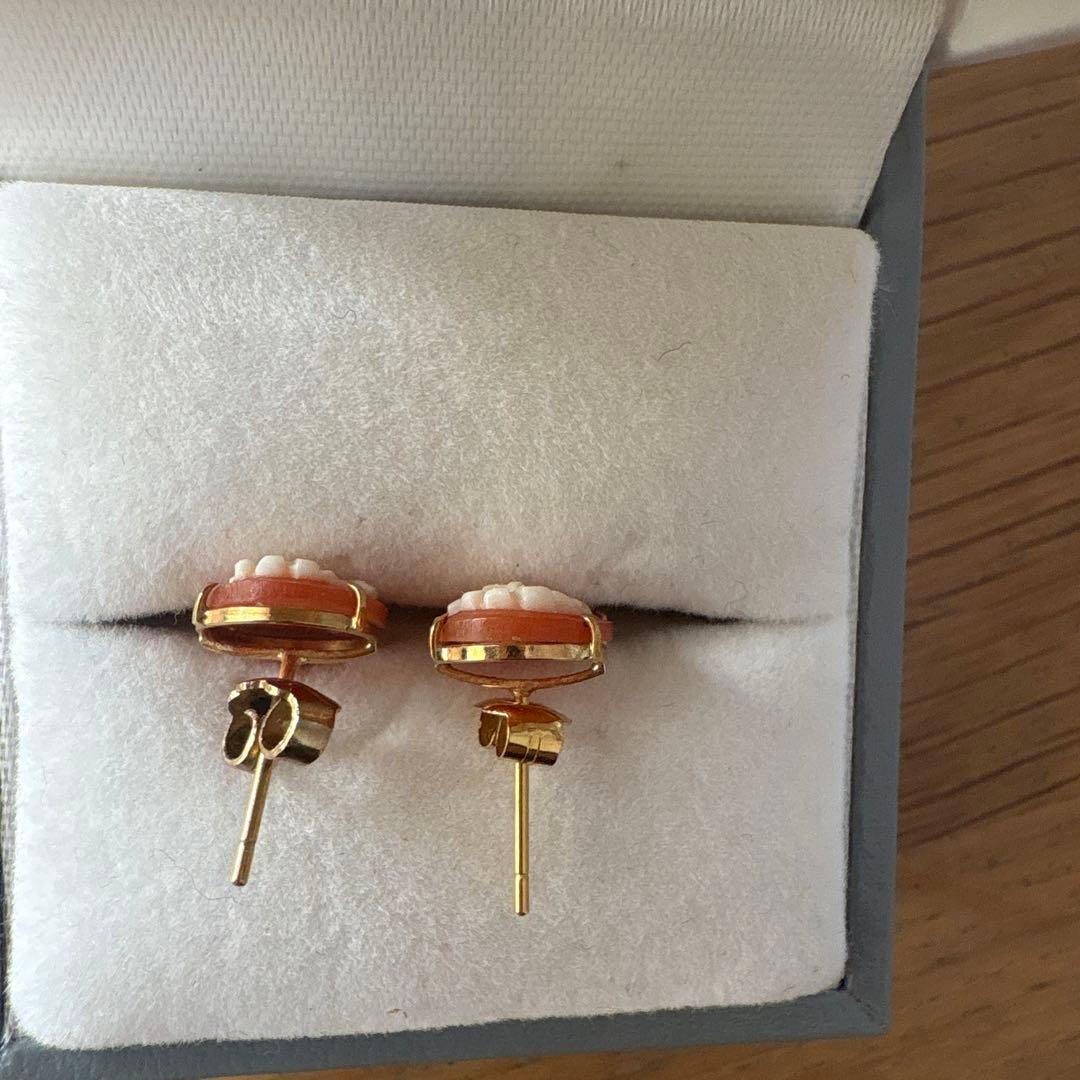カメオ ヴィンテージピアス✨アンティーク K18