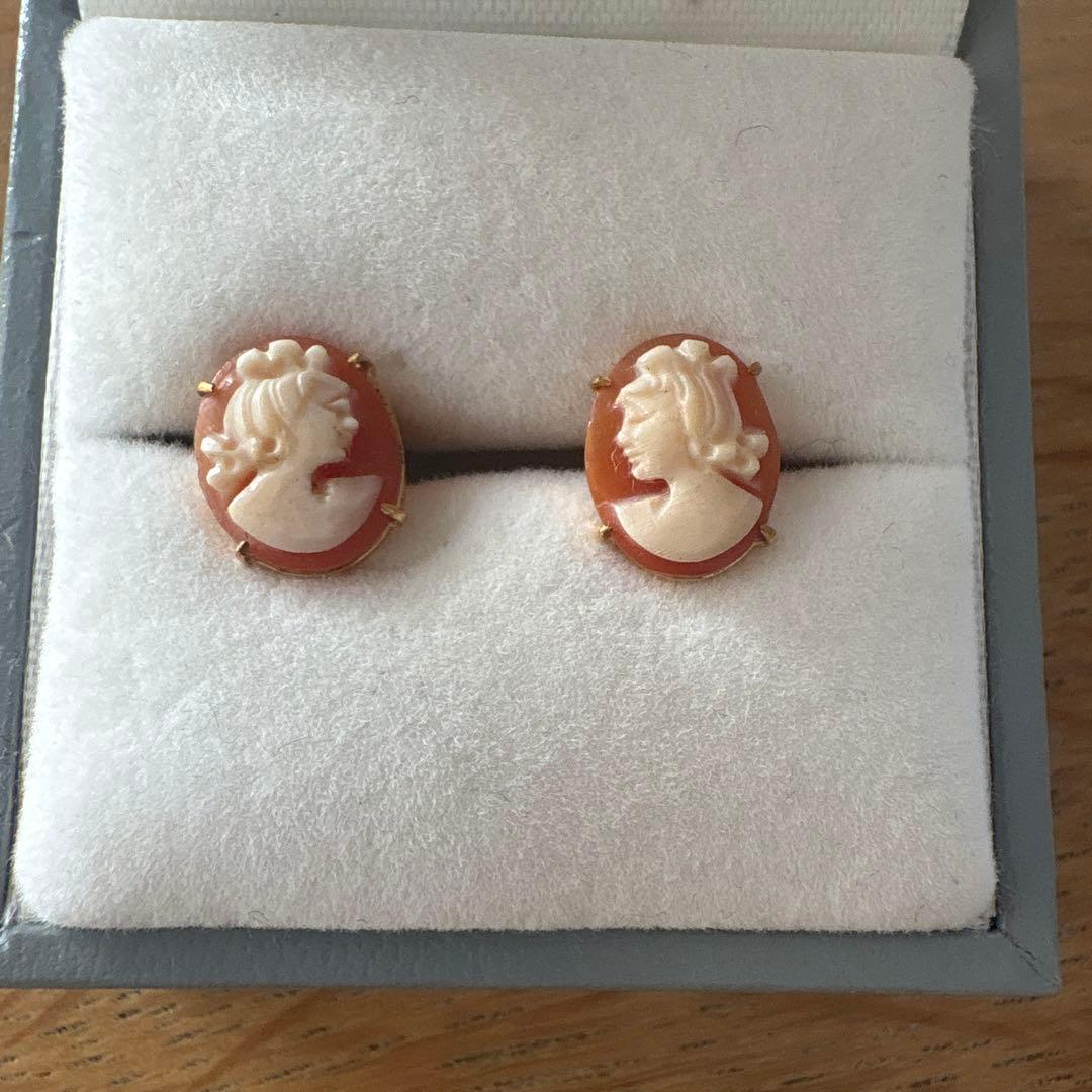 カメオ ヴィンテージピアス✨アンティーク K18