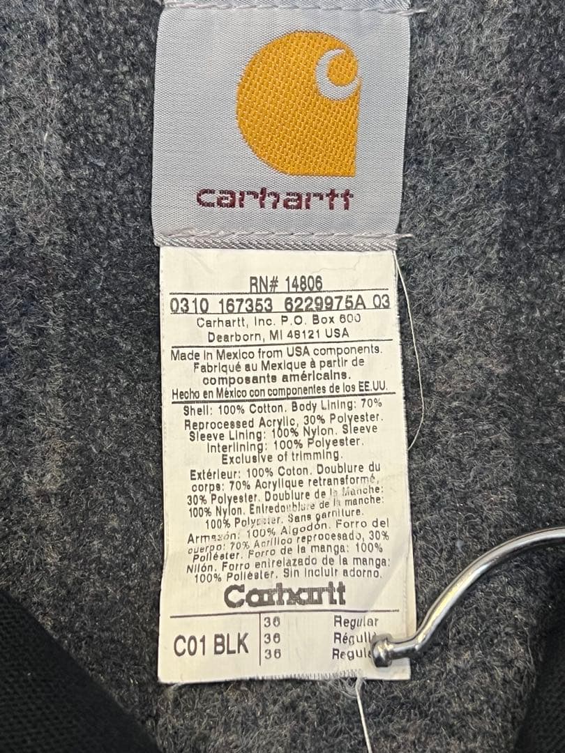 00s Carhartt ミシガン チョアコート ブラック 36 S～M