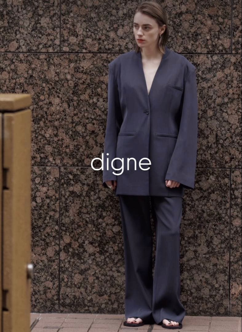 プ*k様 【新品タグ付き】digne 25ss collarless jacke