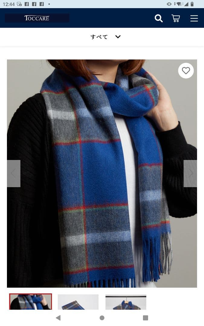 KOBE TARTAN チェック　ウール　ストール