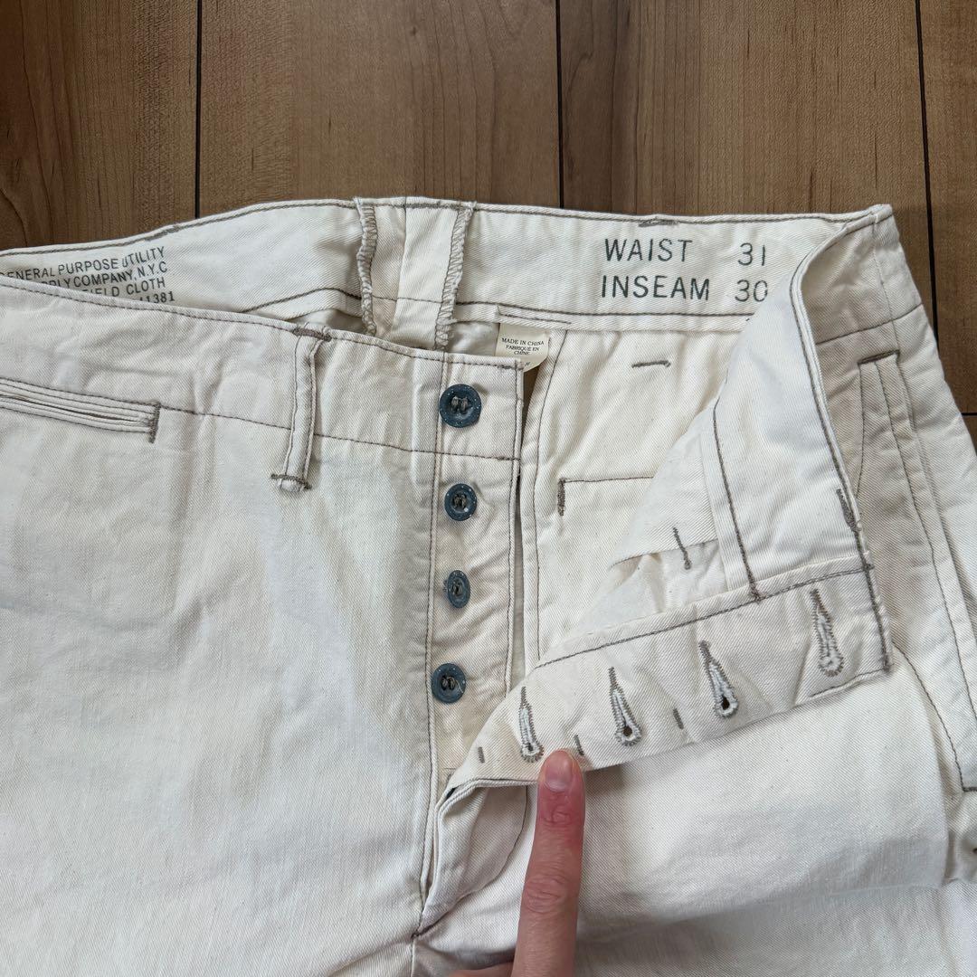 Double RL ミリタリー トラウザーズ パンツ 白系 31 30 RRL