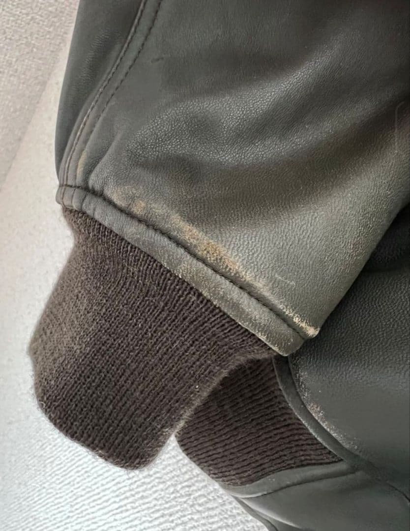 Polo by Ralph Laurenオリーブ　レザー MA-1ジャケット　L