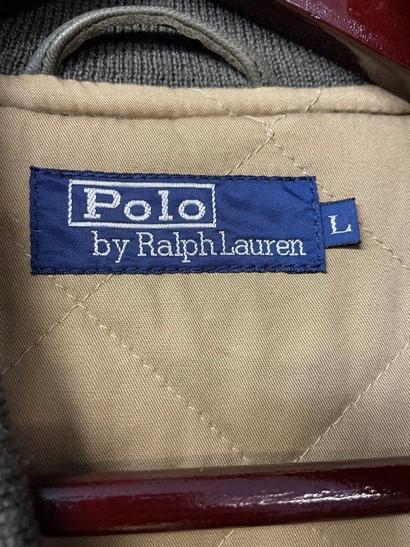 Polo by Ralph Laurenオリーブ　レザー MA-1ジャケット　L