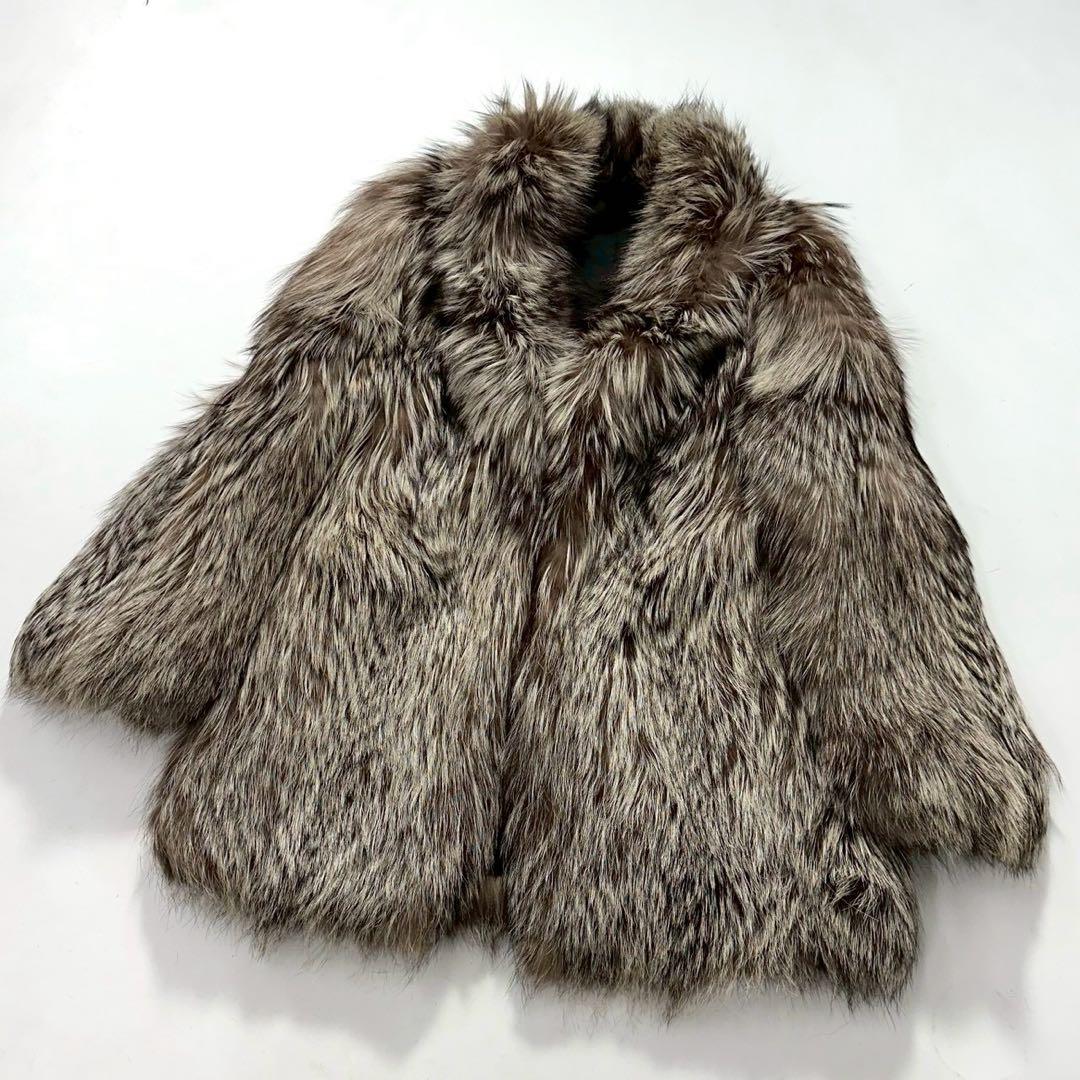 SAGA FOX ファーコート ランチドフォックス 銀狐 本毛皮　銀サガ