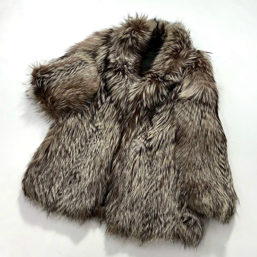 SAGA FOX ファーコート ランチドフォックス 銀狐 本毛皮　銀サガ