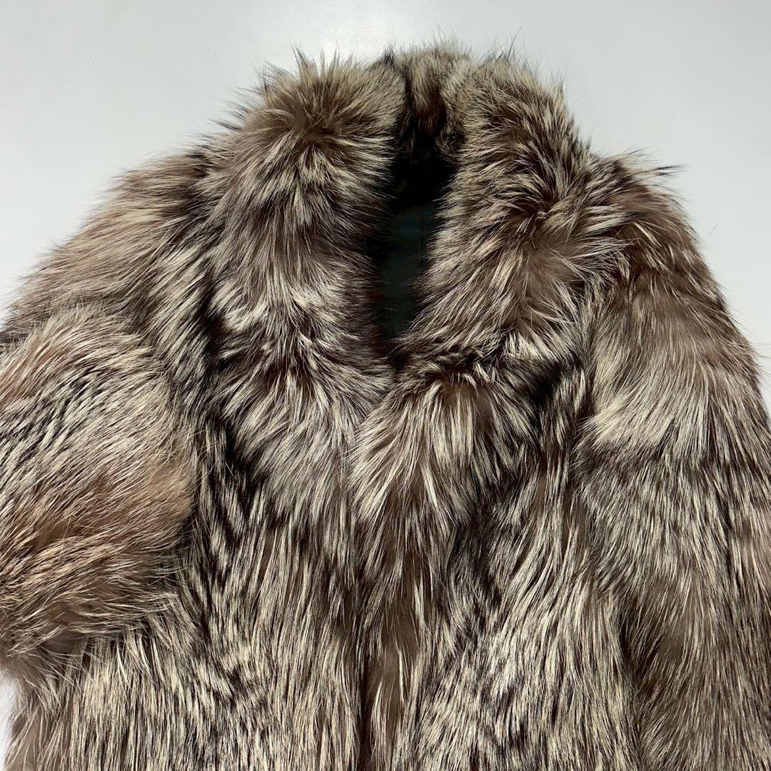 SAGA FOX ファーコート ランチドフォックス 銀狐 本毛皮　銀サガ