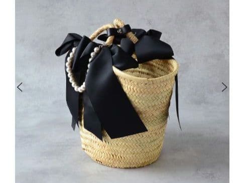 【新品未使用】RAPTURE ラプチャー　かごバッグ　バスケット　リボン　L