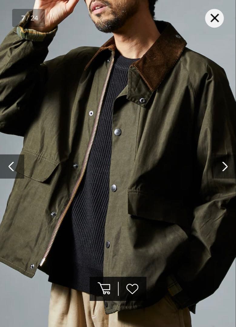 バブアー フリークスストア別注 ボロウデイル サイズ38 オリーブ