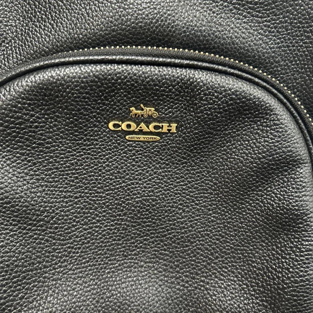 COACH コーチ 黒 リュック　ブラック　レザー　大容量　13インチPC収納可